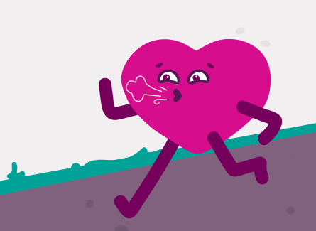 Illustration of a heart running