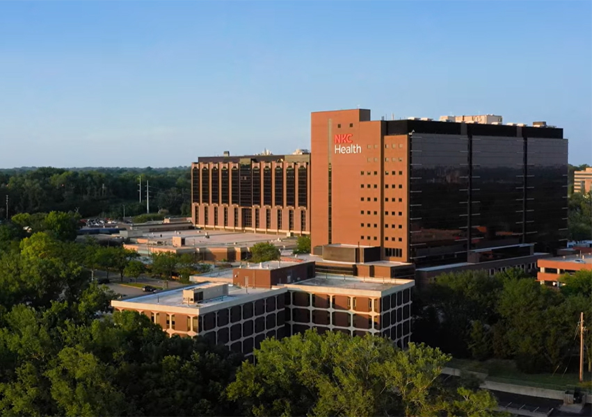 drone photo of NKC Health campus