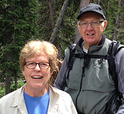 Becky and John hiking the Tetons
